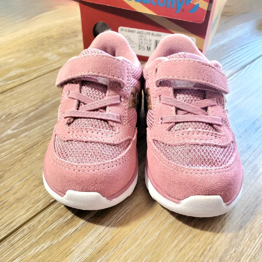 Saucony Kids' Jazz Lite Pink Blush Sneakers Suede Size 5 1/2